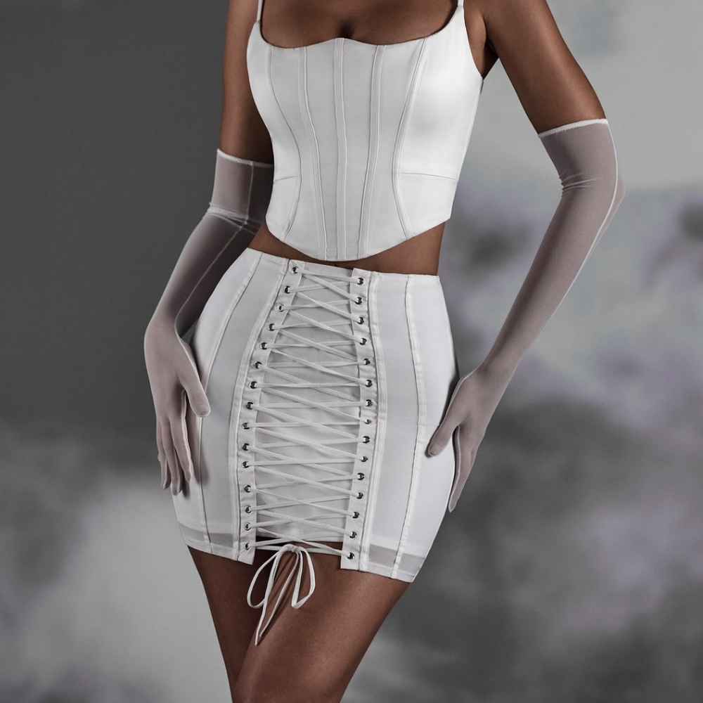 Oh Polly! IVORY BONED CORSET US 10